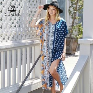 Boho Print Side Slit Cover Up